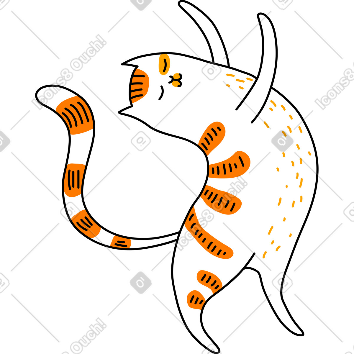Gatto illustrazione in stile Purr scarica in PNG, SVG
