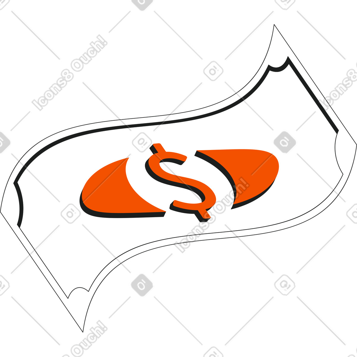 Illustration Argent en dollars dans le style Strict à télécharger aux formats PNG, SVG