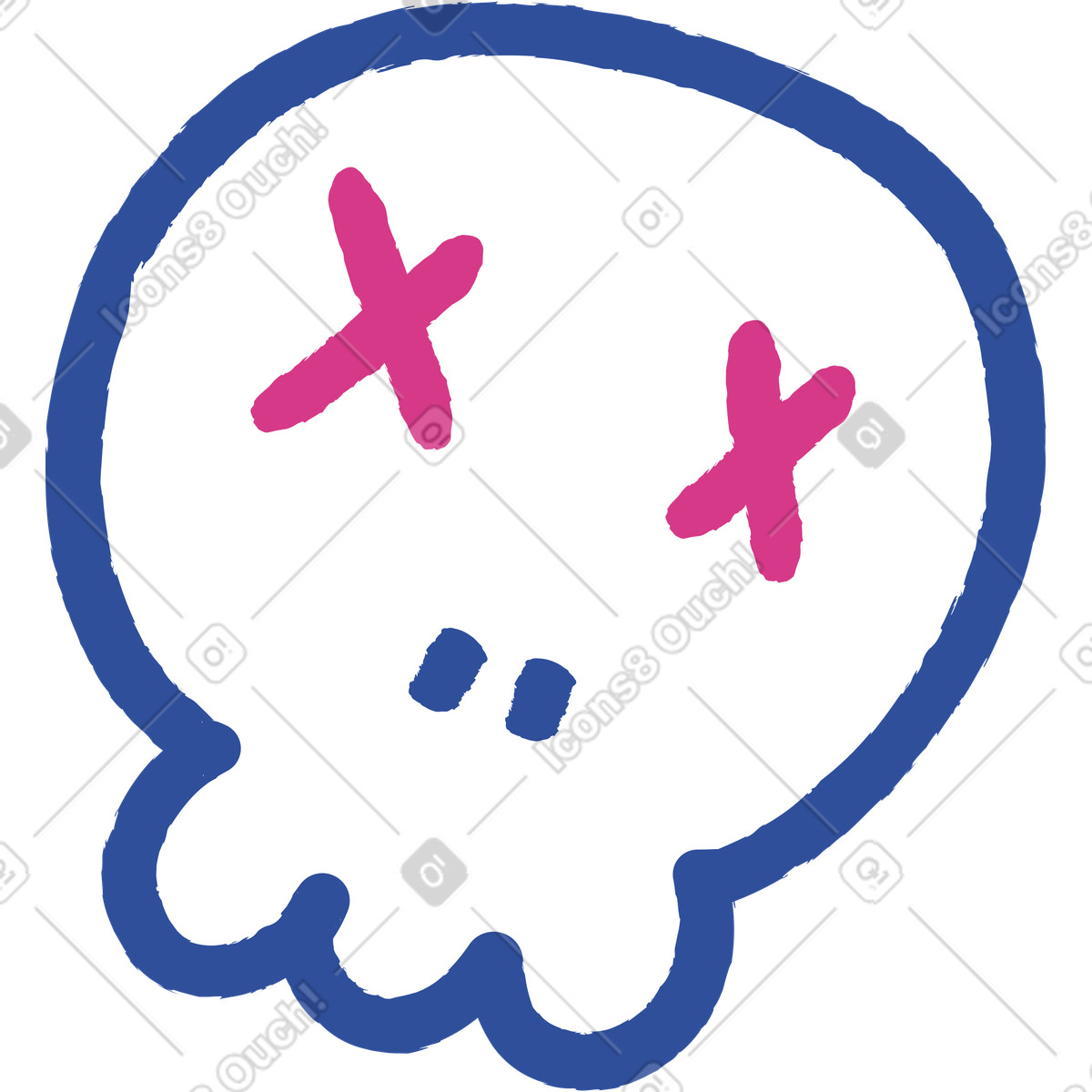 Halloween skull-Illustration im Lime-Stil als Download in PNG, SVG