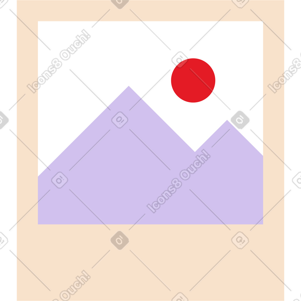Malen mit landschaft-Illustration im Folks-Stil als Download in PNG, SVG