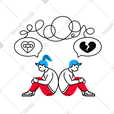 Complex relationship between man and woman PNG, SVG