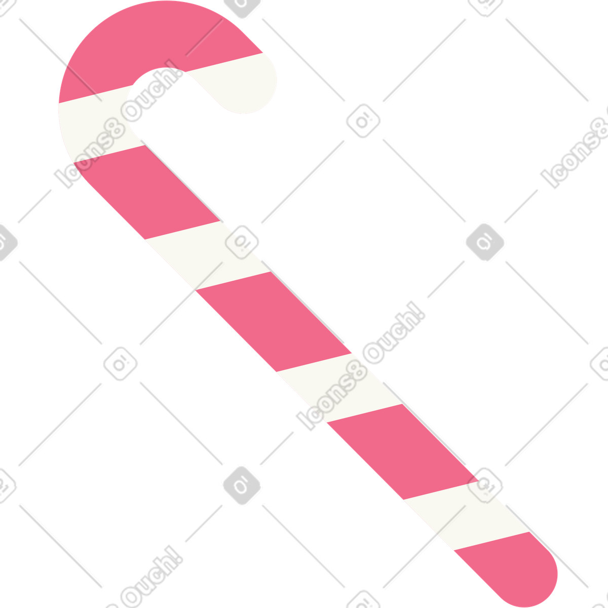 Christmas candy cane illustration in Juicy style download in PNG, SVG