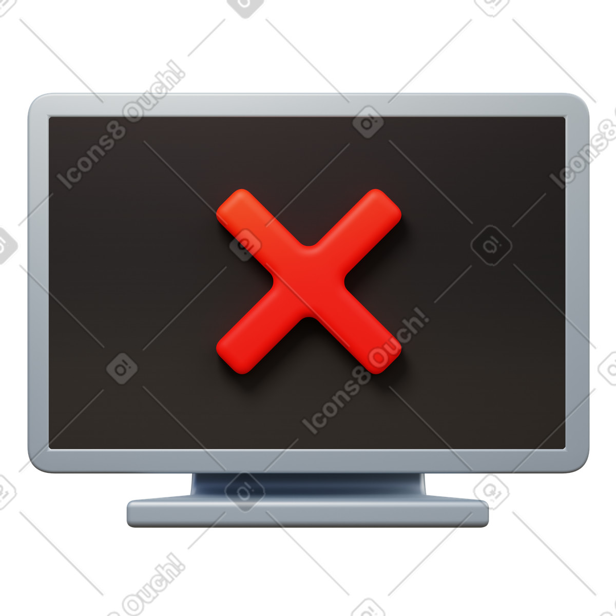 Tv off illustration in 3D Fluency style download in PNG, SVG