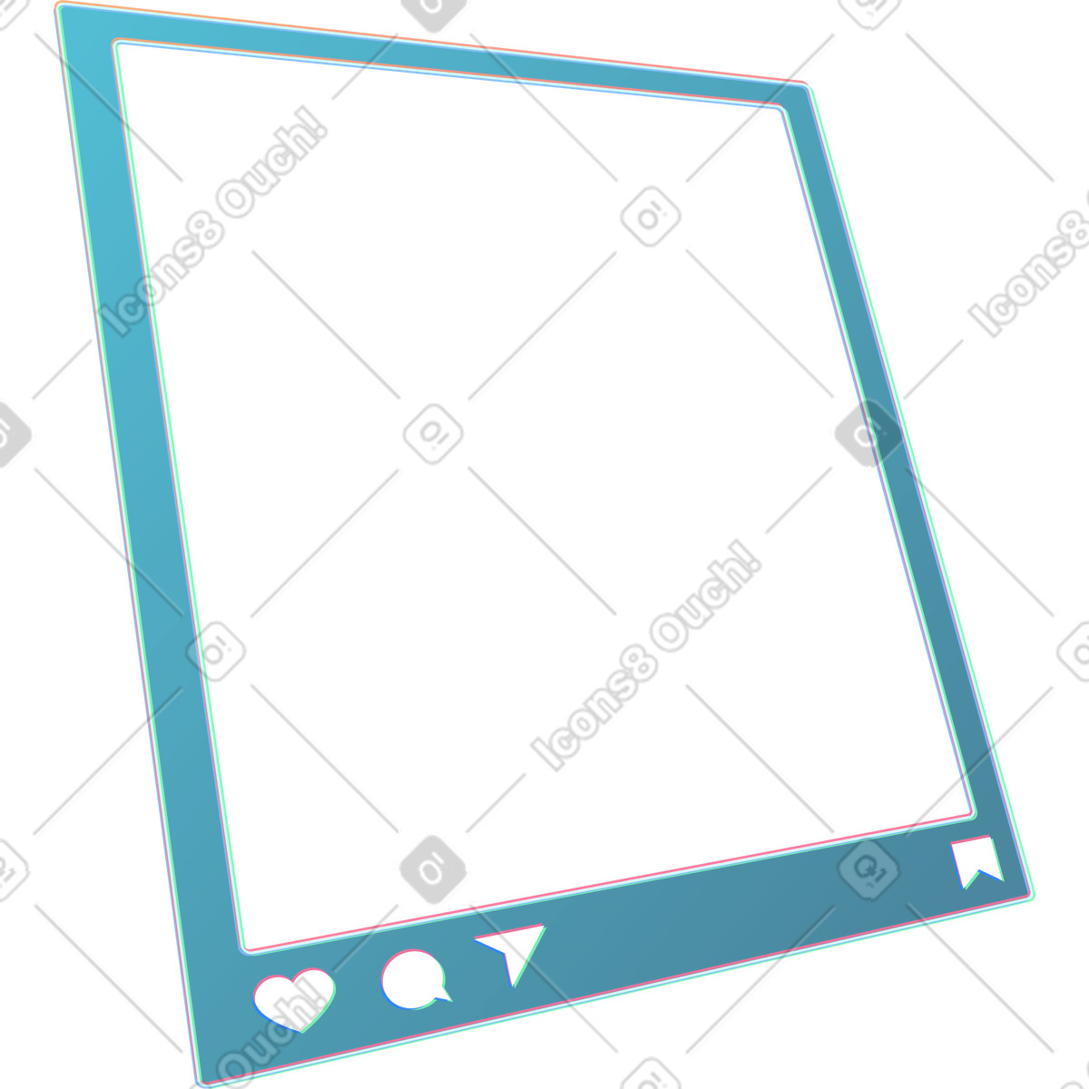 Ilustración Marco de publicación instagram en estilo Neon a descargar en PNG y SVG