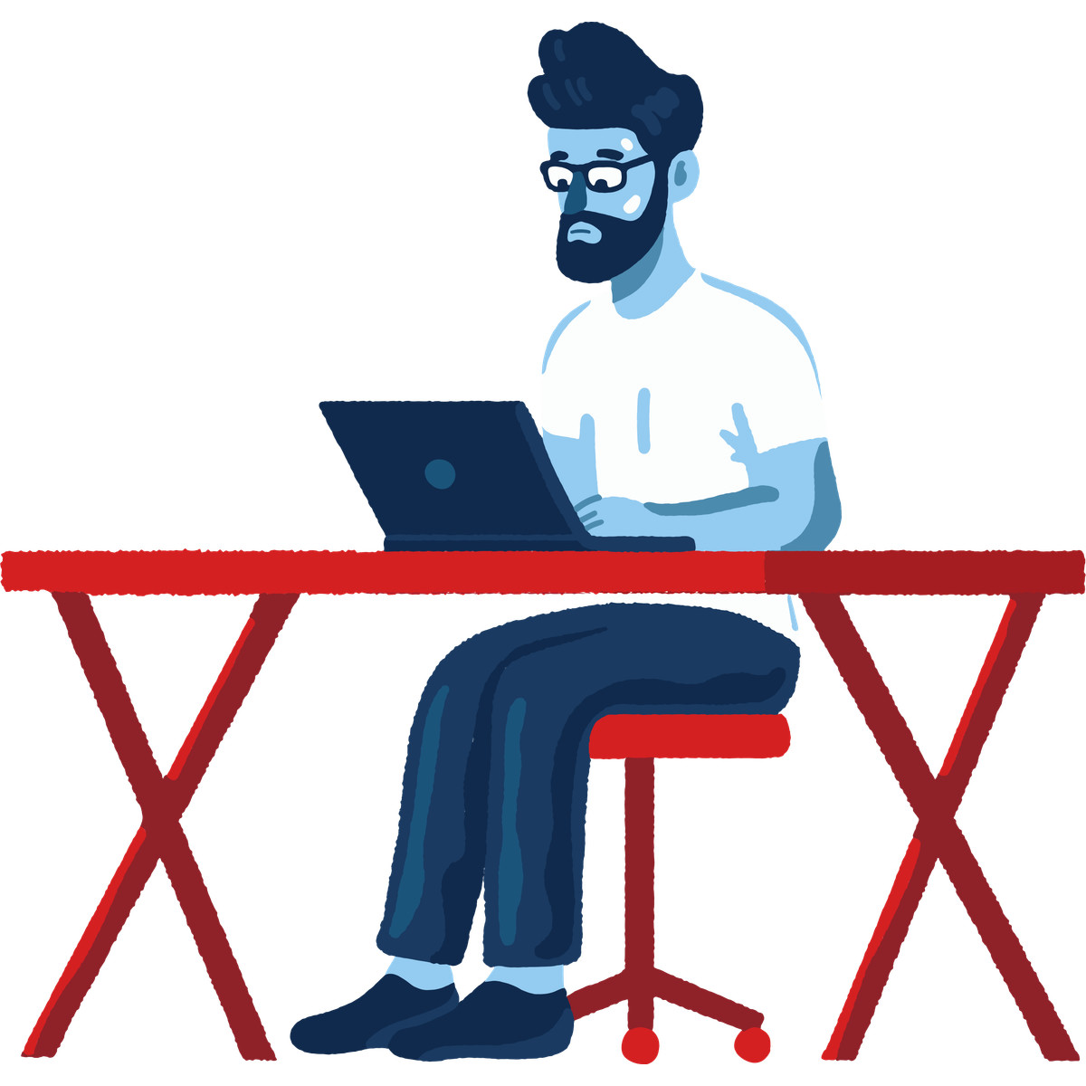 Programmer illustration in Cherry style download in PNG, SVG