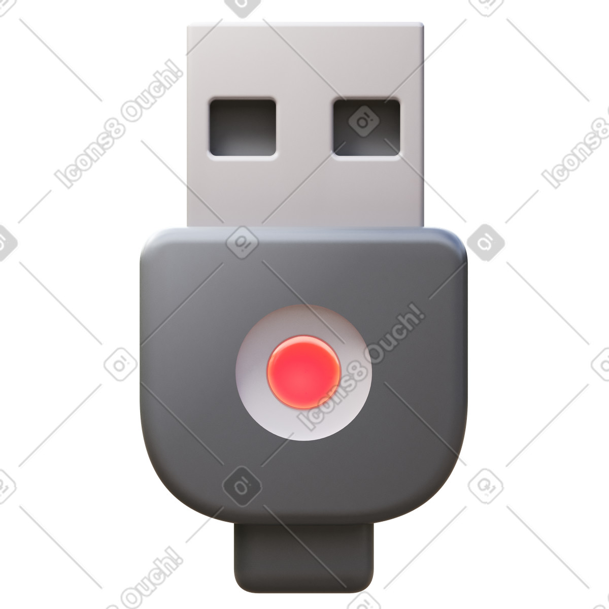 3D Fluency スタイルの Usb off のイラストをPNG、SVG形式でダウンロード