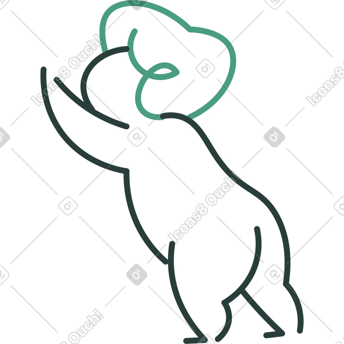 Ilustración Manos del bebé arriba en estilo Macaroni a descargar en PNG y SVG