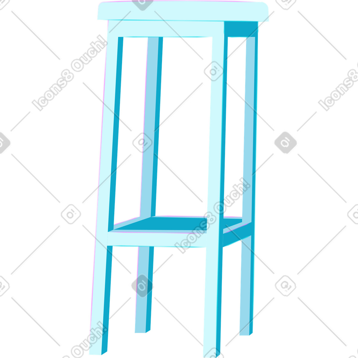 Illustration Tabouret haut dans le style Neon à télécharger aux formats PNG, SVG