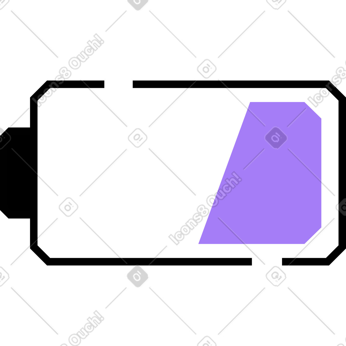 Low battery illustration in Amethyst style download in PNG, SVG