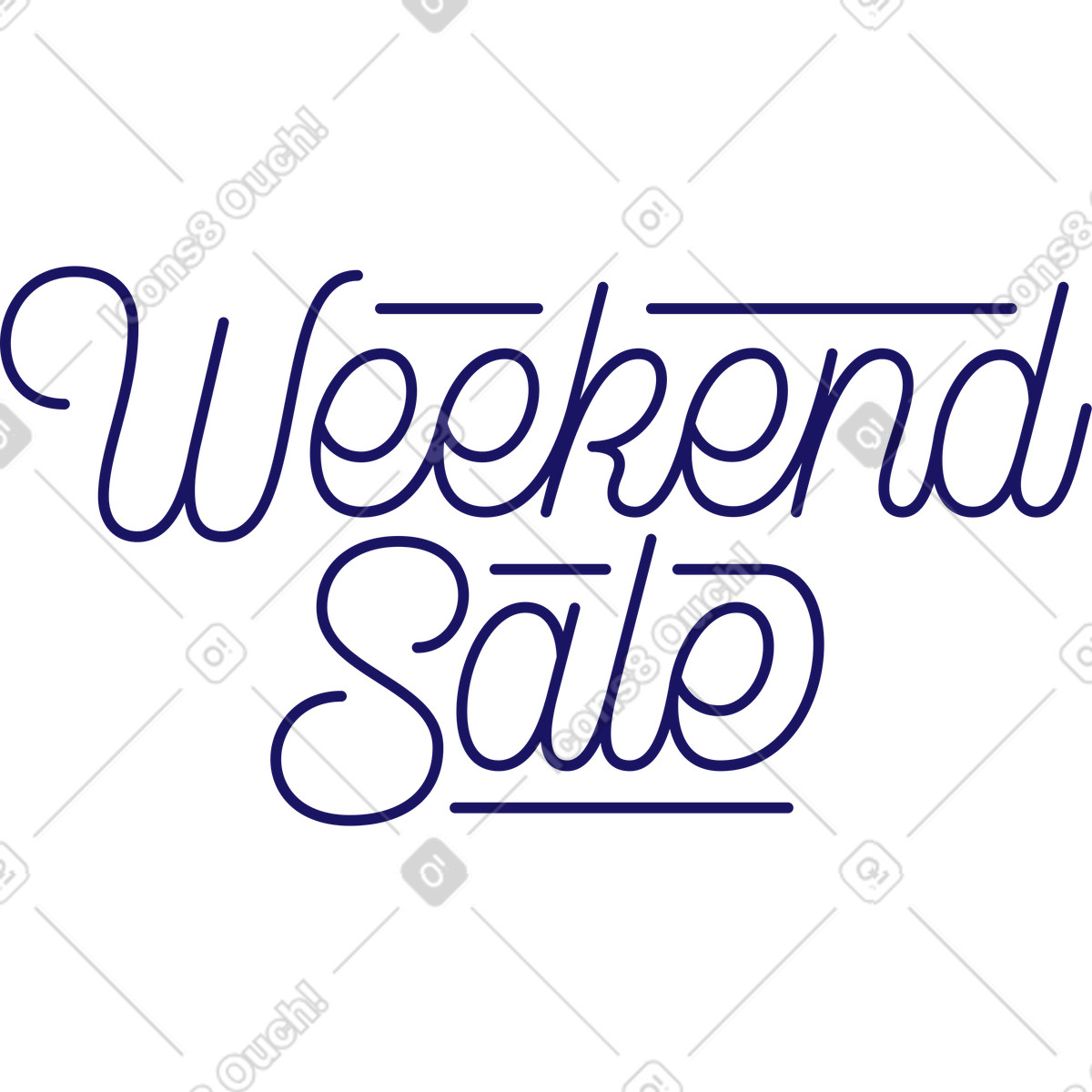 Ilustración Venta de fin semana letras en estilo Matey a descargar en PNG y SVG