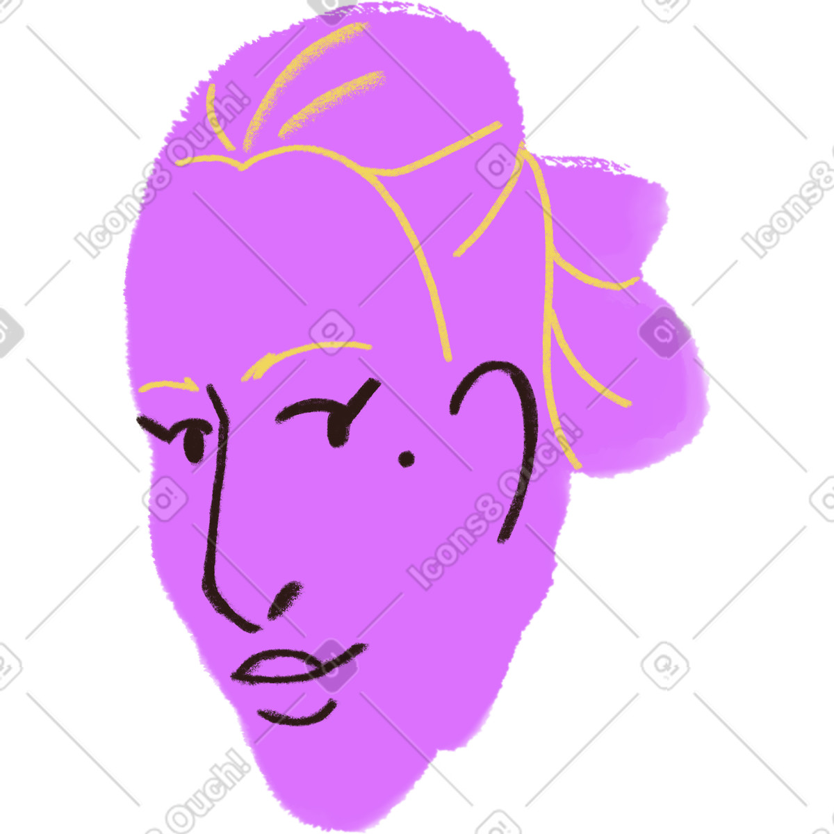 Woman with a mole-Illustration im Blobby-Stil als Download in PNG, SVG