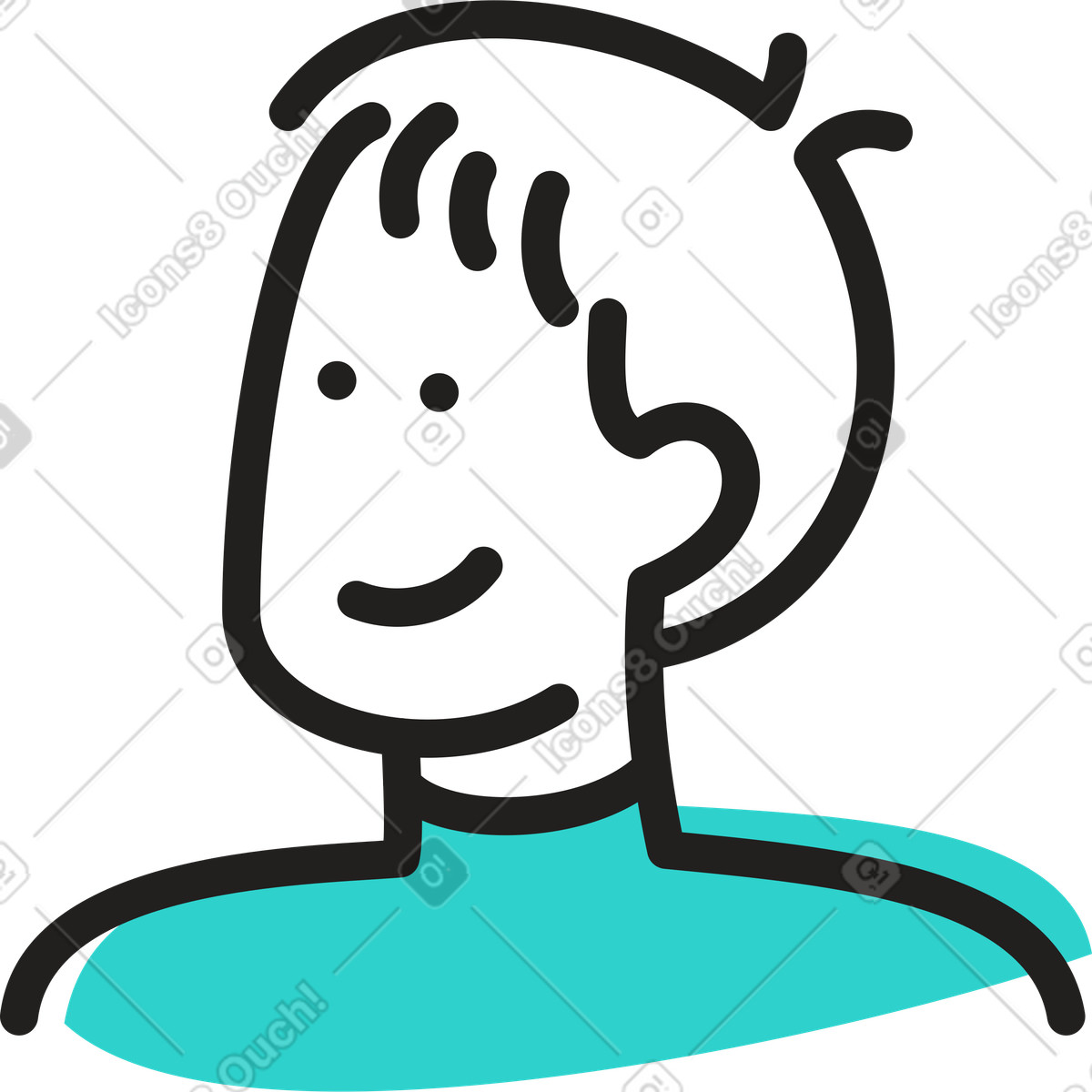 Ilustración Avatar de hombre en estilo Little a descargar en PNG y SVG