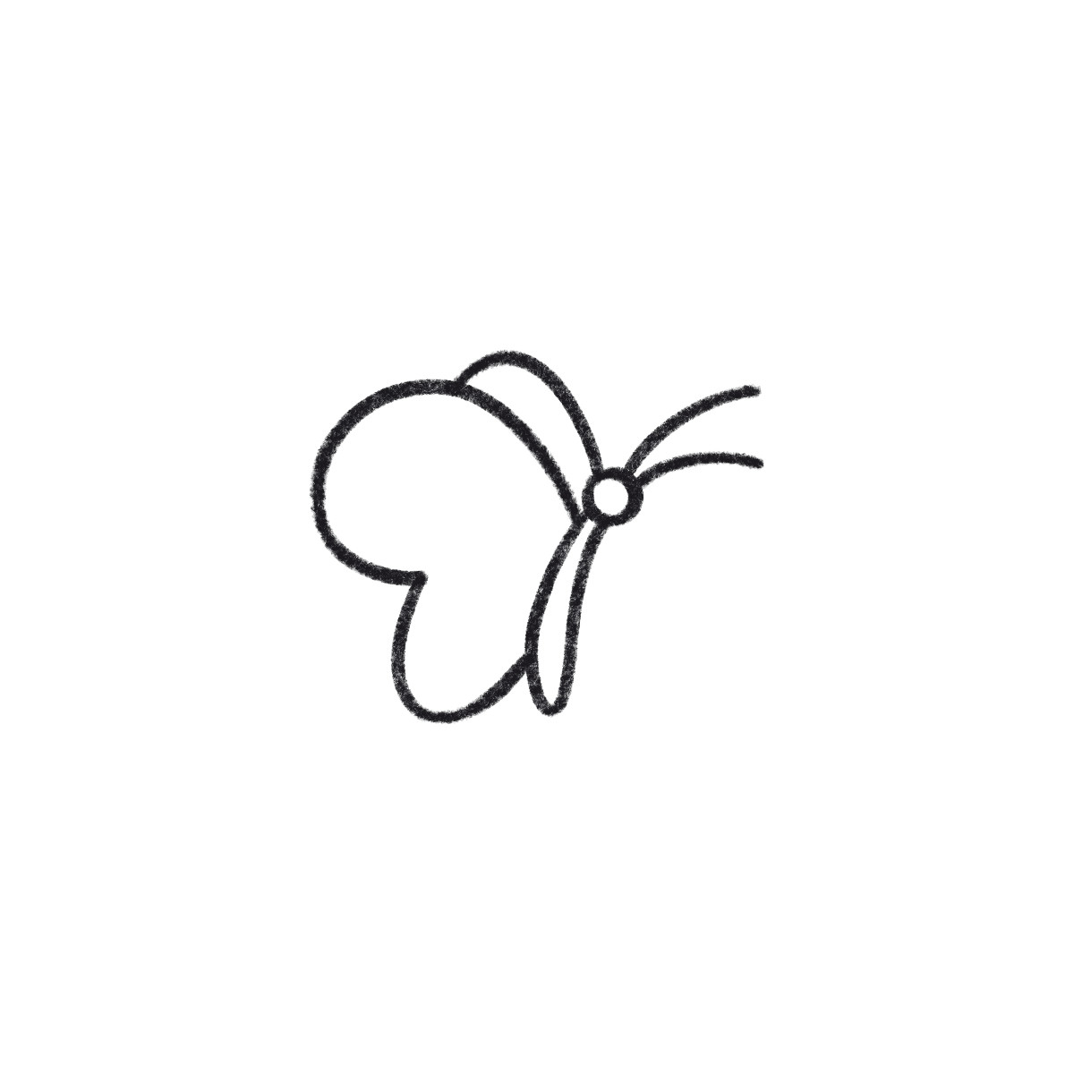Bonbon Line 스타일의 Butterfly side view 일러스트레이션 PNG, SVG 다운로드