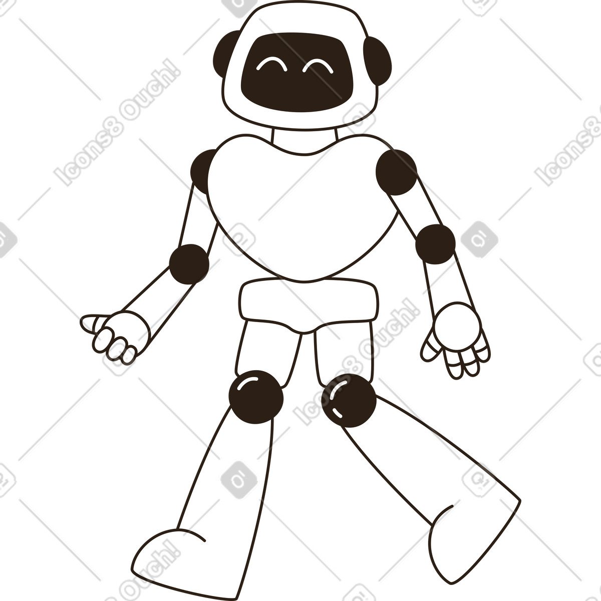下载 Plain 风格的 机器人来了 插画，支持 PNG、SVG 格式