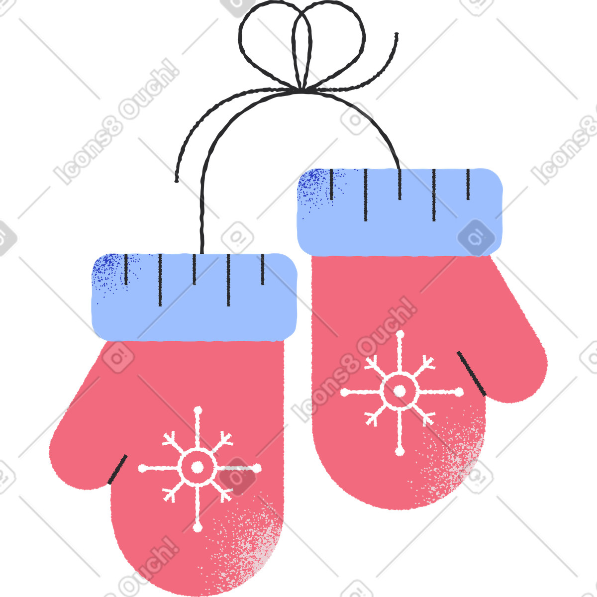 Christmas mitten illustration in Pablo style download in PNG, SVG