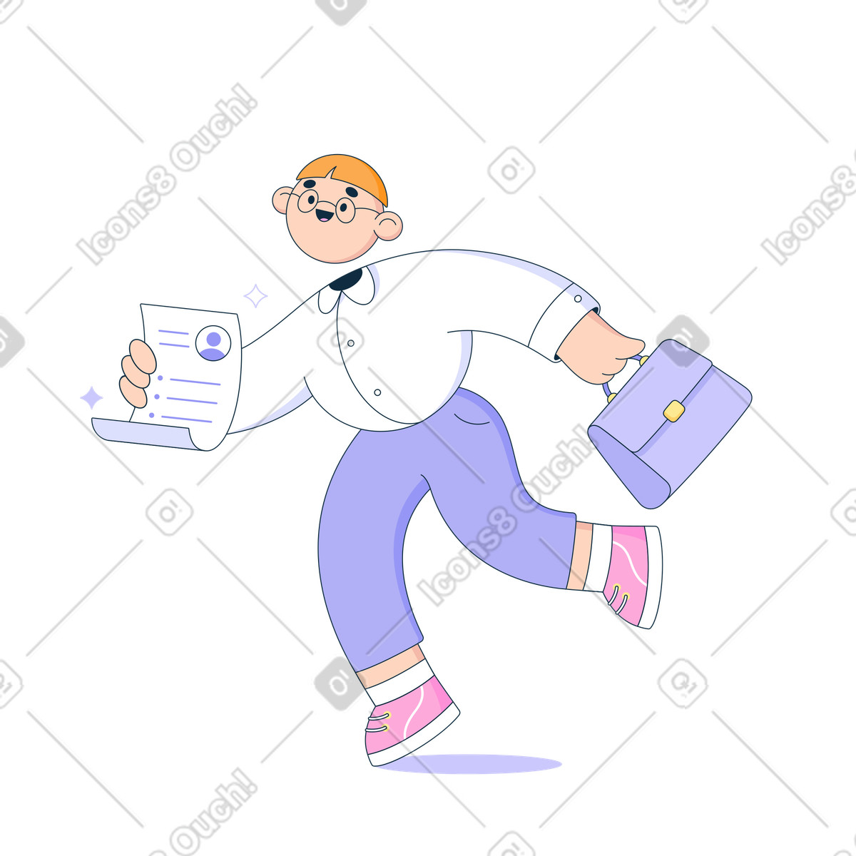 Man gets a job illustration vector clipart graphic showcasing employment opportunities