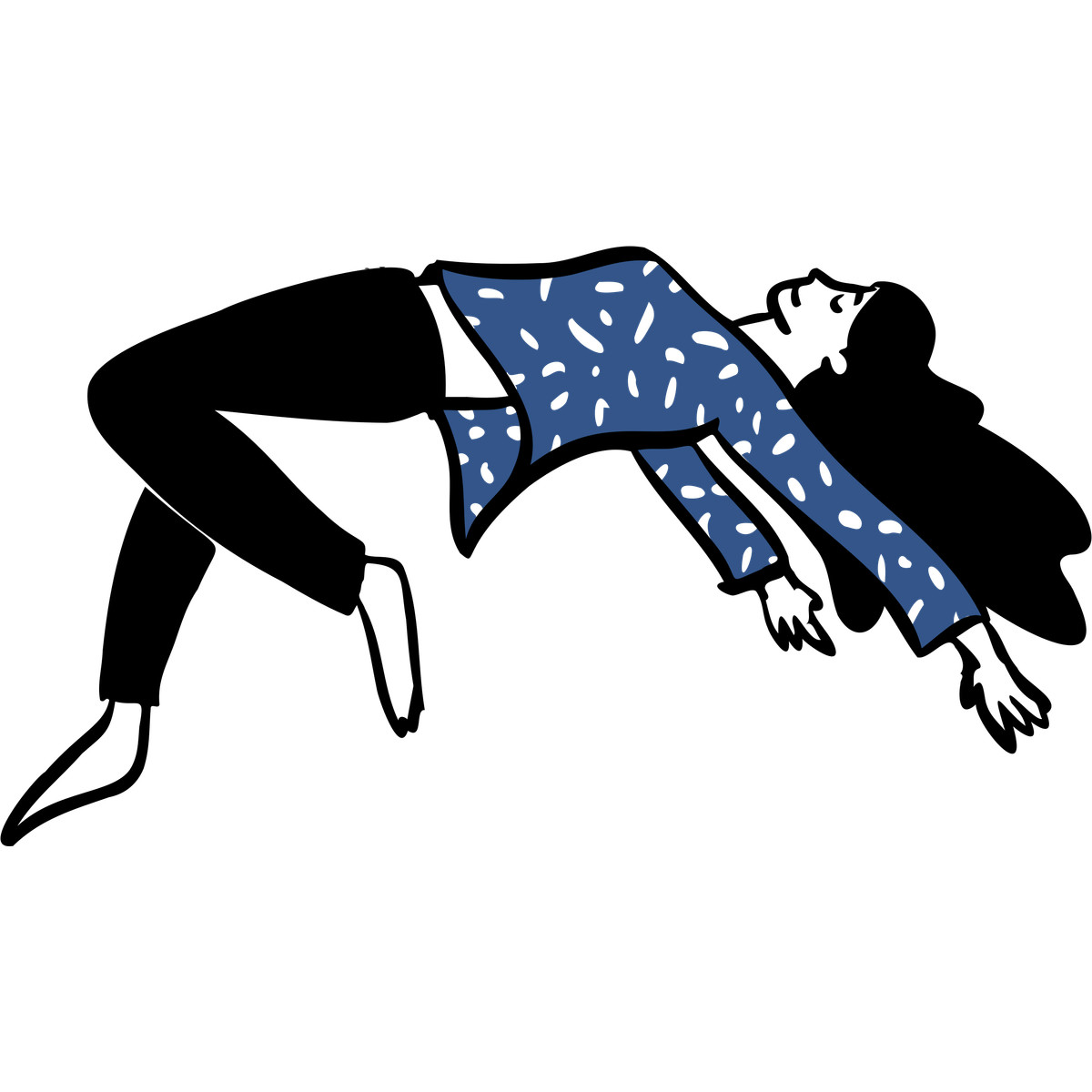 Giovane donna che levita nell'aria illustrazione in stile Open Doodles scarica in PNG, SVG