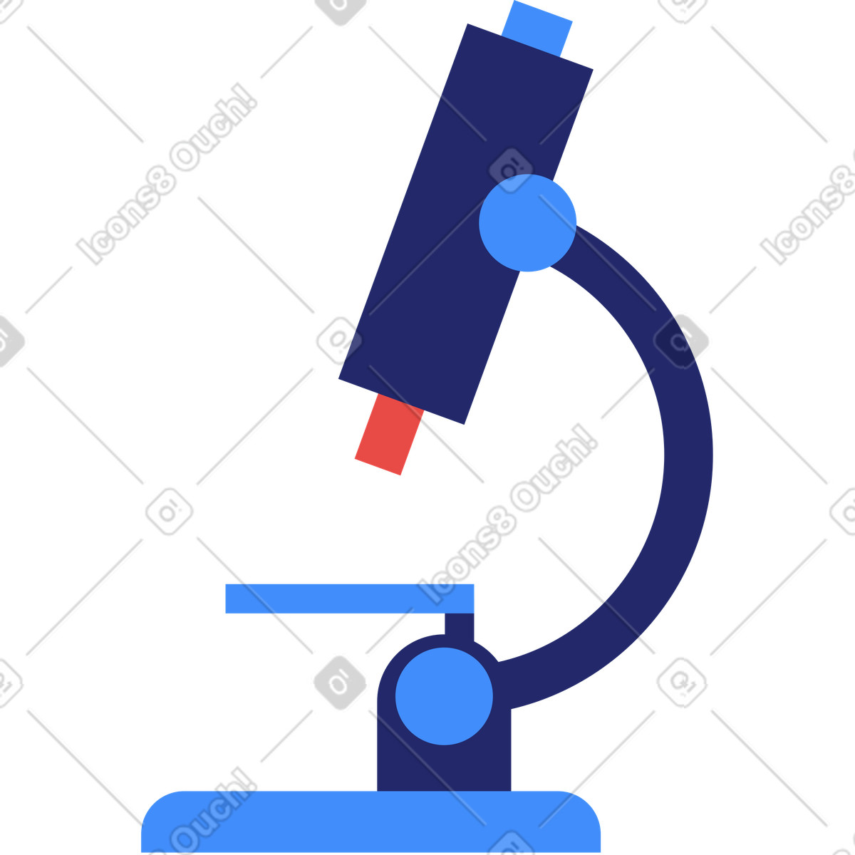 Microscope illustration in Clip style download in PNG, SVG