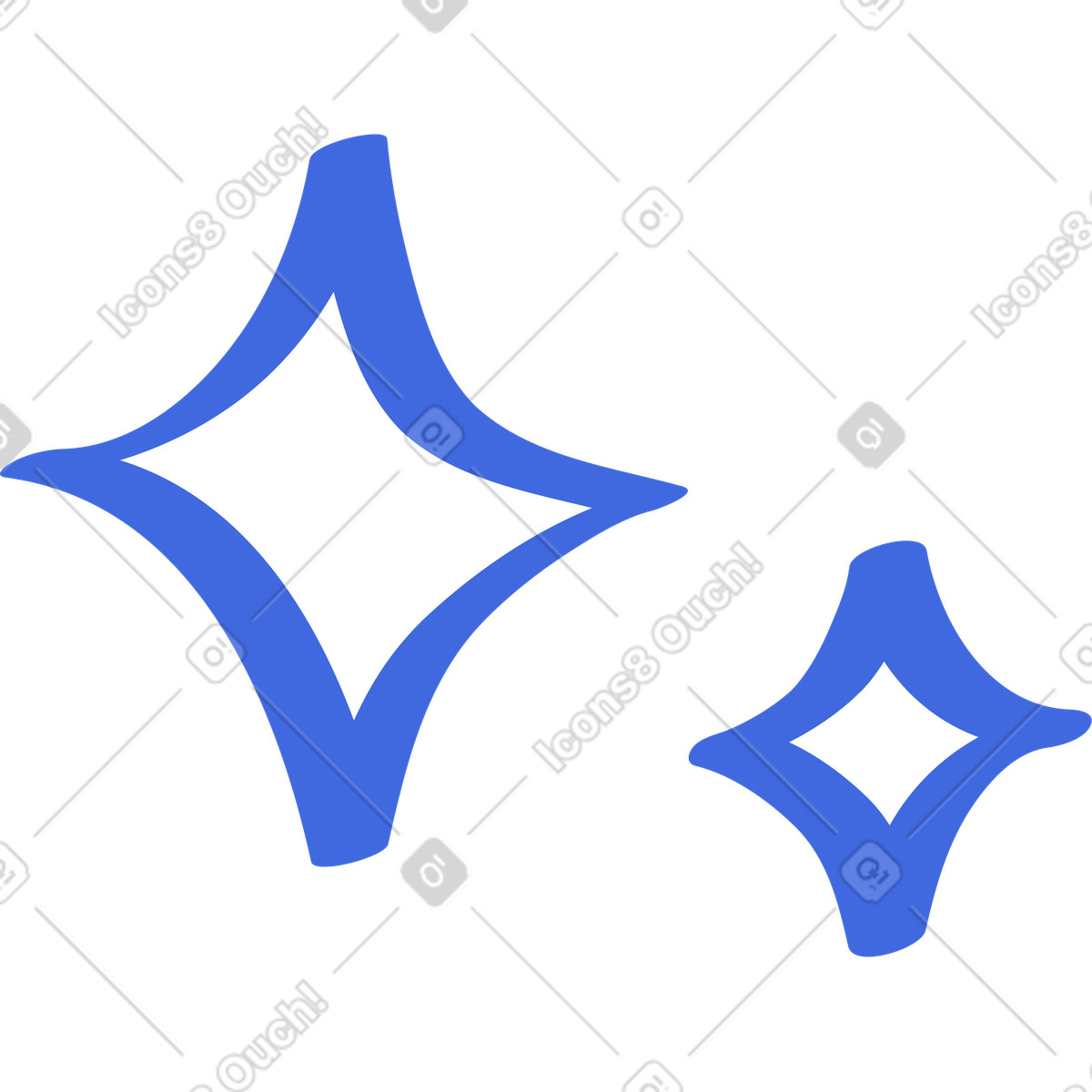 Ballpoint Pen スタイルの Sparkle star shapes minimal clean shine symbol for decoration のイラストをPNG、SVG形式でダウンロード