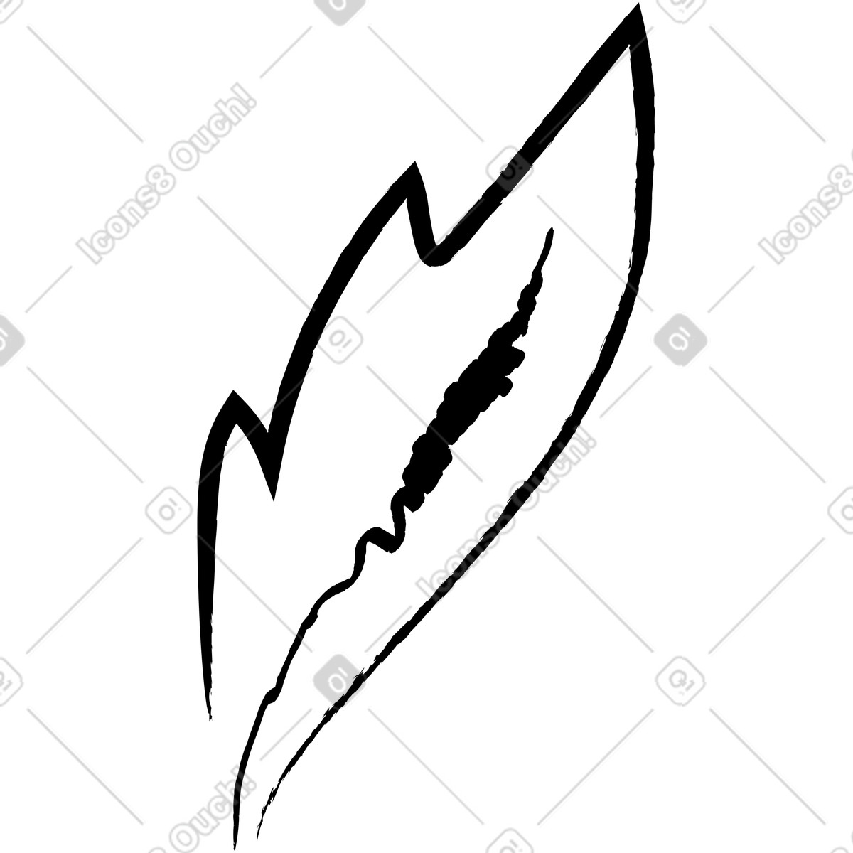 Foglia nera illustrazione in stile Twirl scarica in PNG, SVG