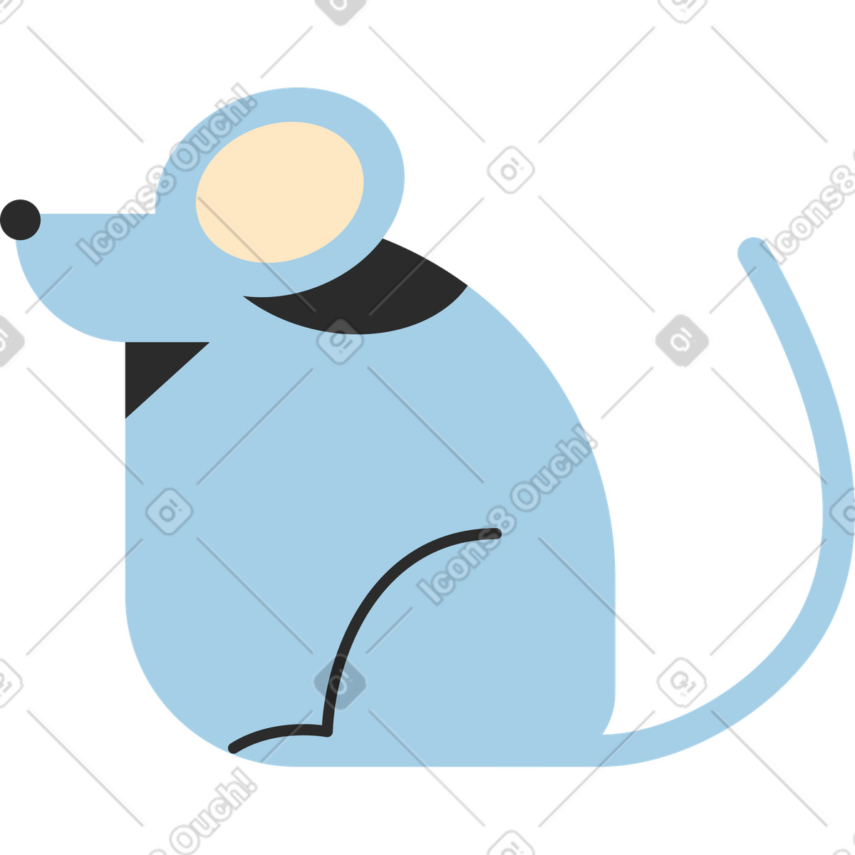 下载 Marginalia 风格的 老鼠 插画，支持 PNG、SVG 格式