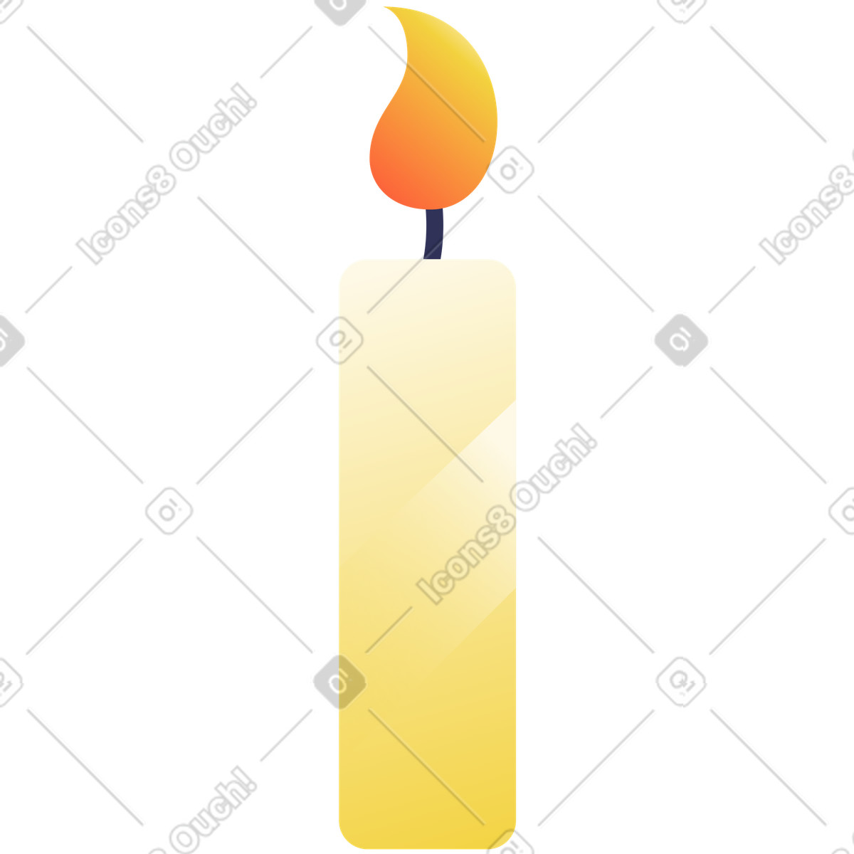 Candle illustration in Beam style download in PNG, SVG