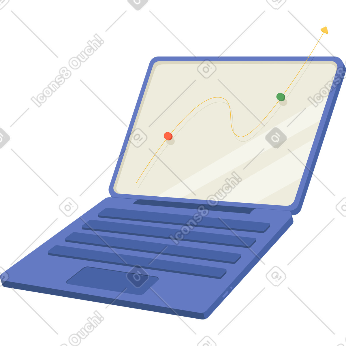 Ilustração de Laptop com análise em no estilo Social para baixar em PNG, SVG