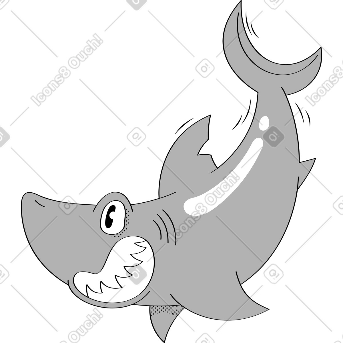 Illustration Requin dans le style Looney à télécharger aux formats PNG, SVG