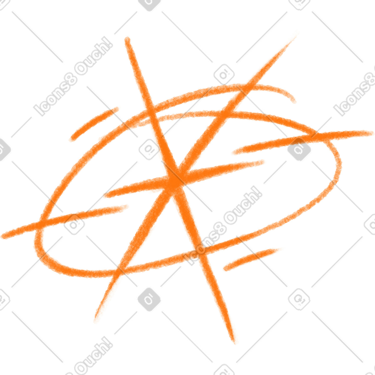 Orange texture star-Illustration im Doodle-Stil als Download in PNG, SVG
