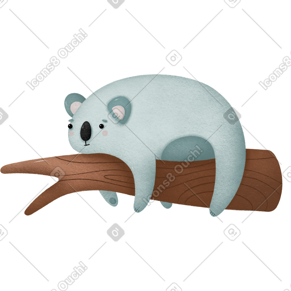 Koala illustrazione in stile Woolly scarica in PNG, SVG