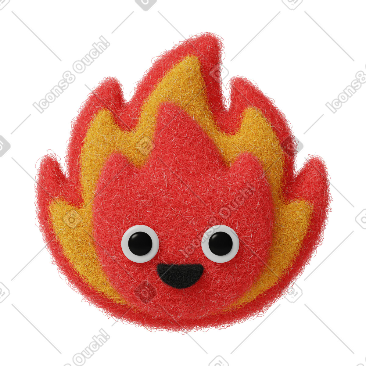 Fire icon illustration in Fuzzy style download in PNG, SVG