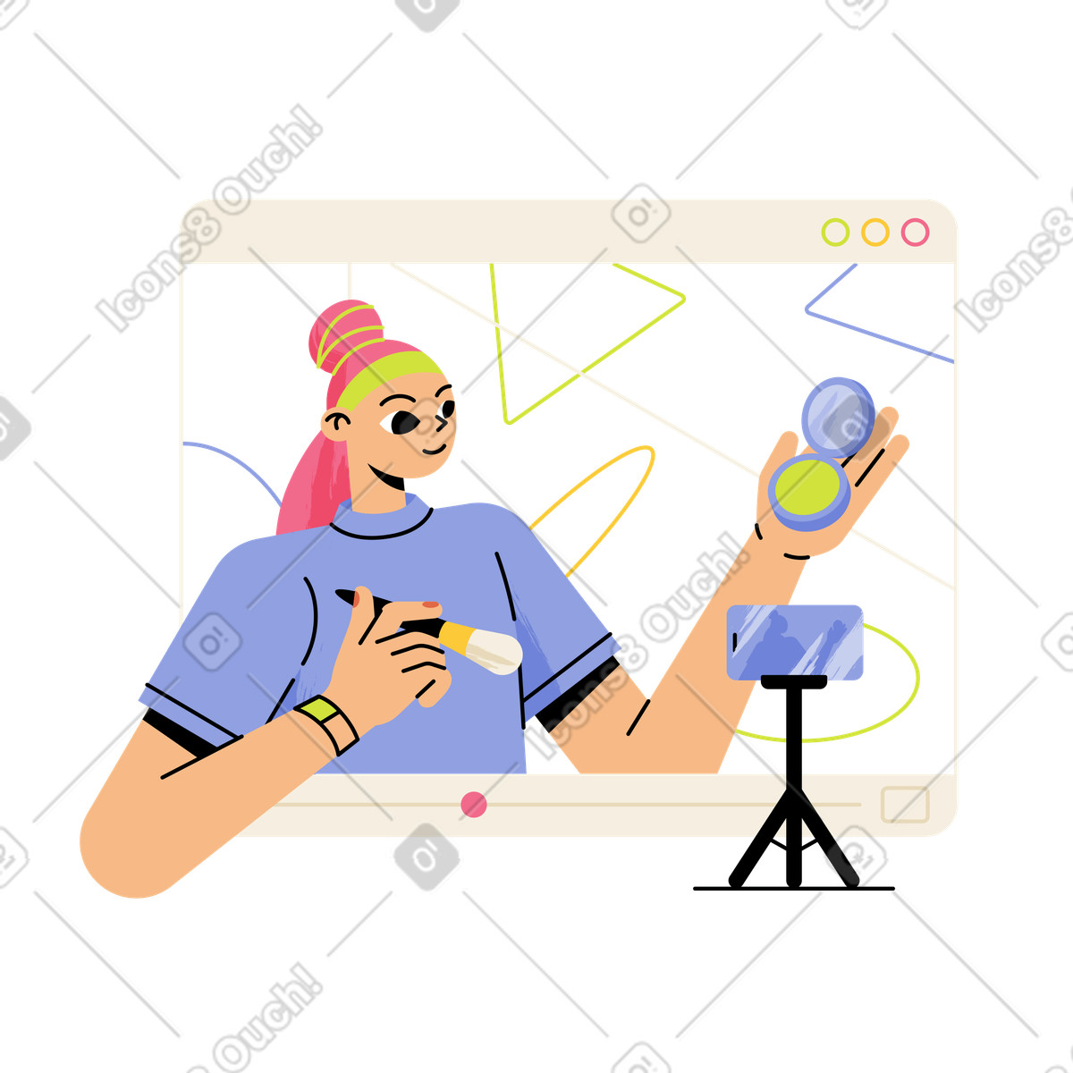 Blogger di bellezza illustrazione in stile Juicy scarica in PNG, SVG