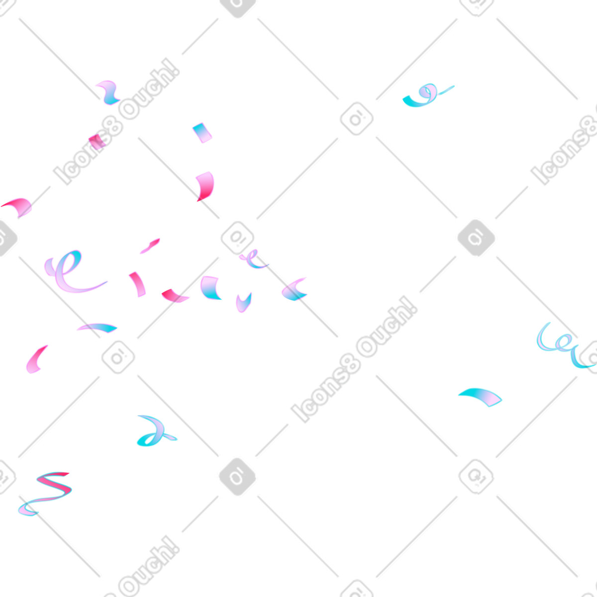 Square confetti illustration geometric celebration clipart tiles in PNG GIF