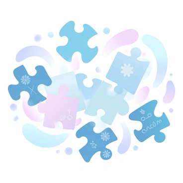 A collection of puzzle pieces in different shapes and colors is arranged on a flat surface. Each puzzle piece features distinct patterns, textures, and symbols that represent various cultures and backgrounds. Some pieces are adorned with floral designs, while others showcase geometric shapes or abstract art. As the pieces interlock, a cohesive image of a diverse community emerges from the connections, symbolizing unity and collaboration. The overall composition illustrates a vibrant tapestry of diversity.