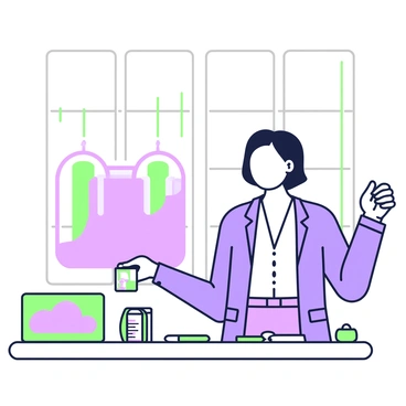 A client with short hair is standing in a modern office space, looking pleased after inspecting a product sample. The client is wearing a tailored blue blazer over a white shirt. In their left hand, they hold a small product sample while their right hand is raised, giving a "thumbs up." On the table in front of them, there are additional product samples neatly arranged, along with a notepad and a pen. Behind the client, there are large windows letting in natural light, illuminating the scene.