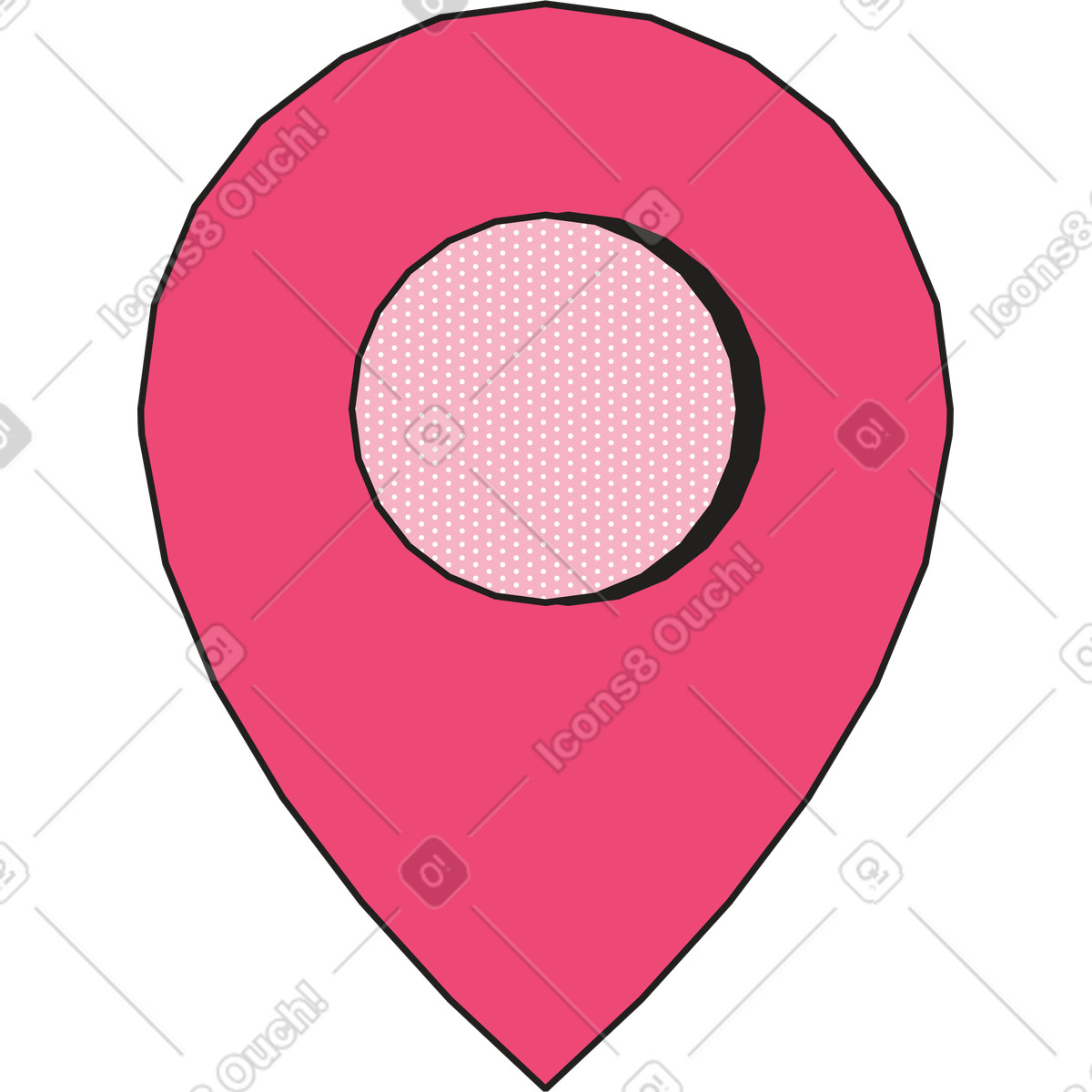 Grande segno di posizione illustrazione in stile Dazzle scarica in PNG, SVG