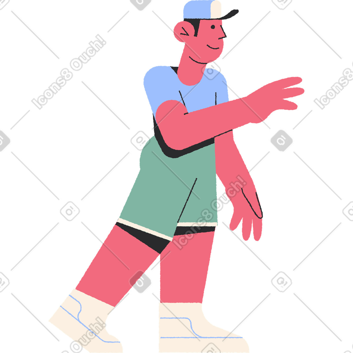 Ilustración Lado del hombre en estilo Pablo a descargar en PNG y SVG