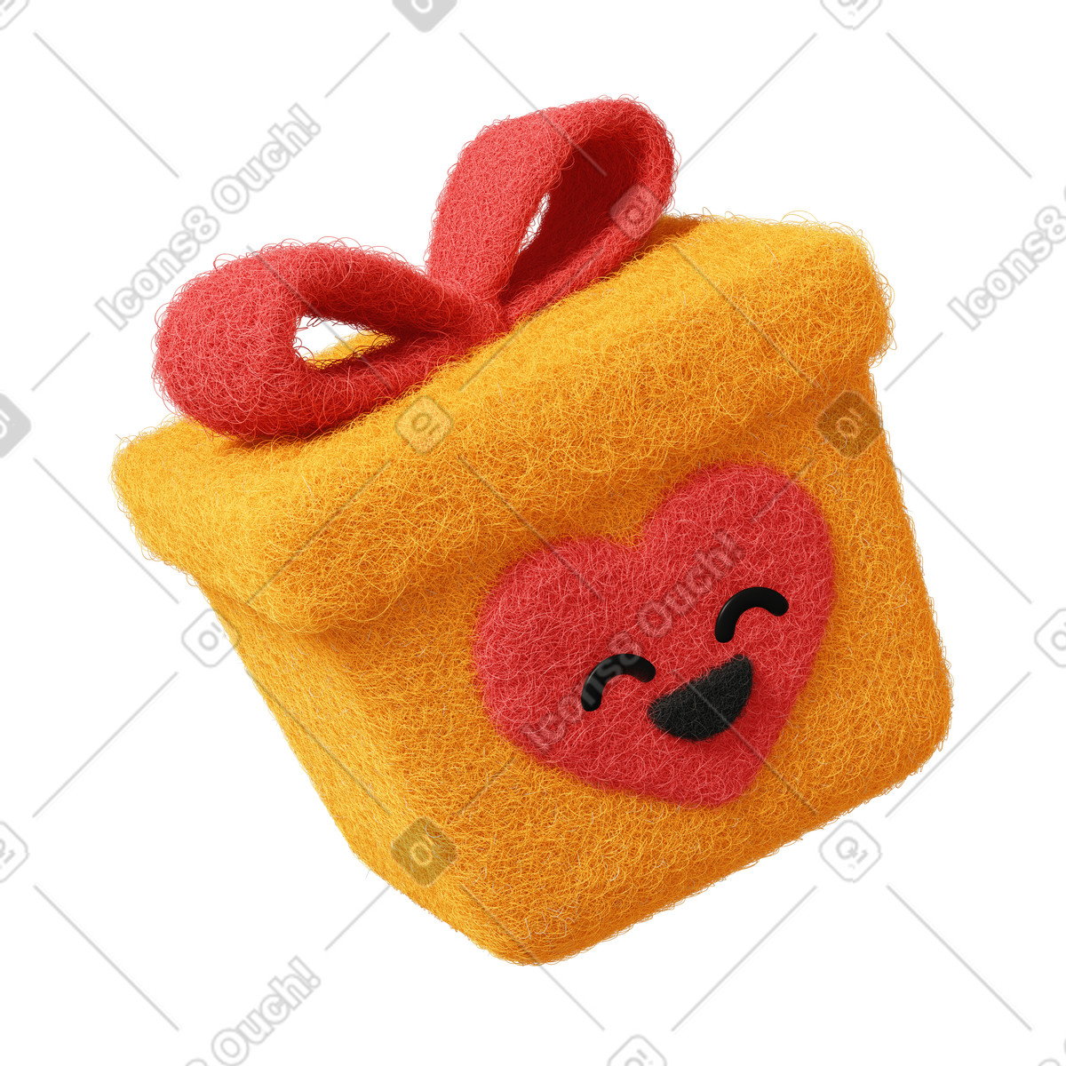 Ilustração de Cute giftbox em no estilo Fuzzy para baixar em PNG, SVG