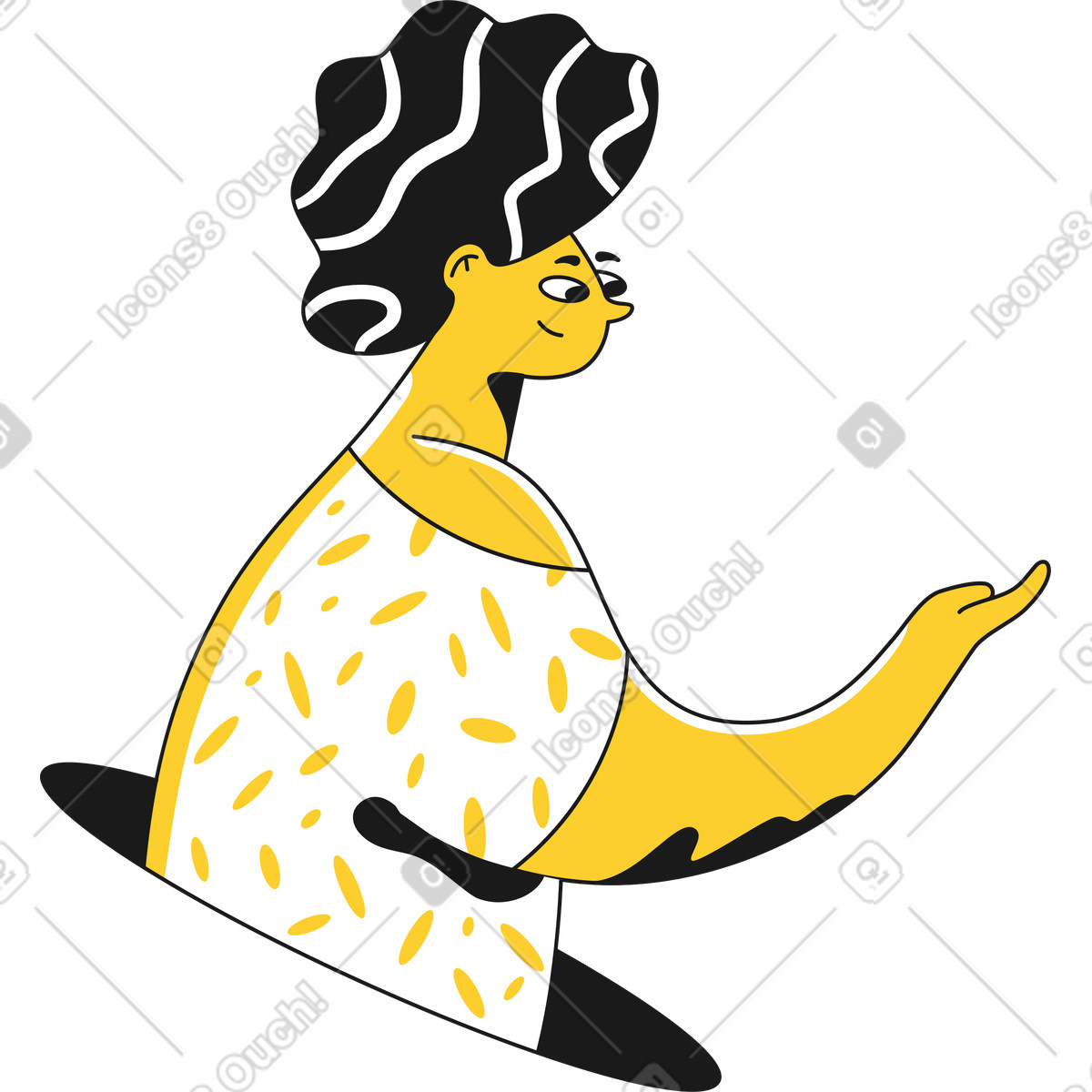 Taxi 스타일의 손을 뻗은 여자 일러스트레이션 PNG, SVG 다운로드