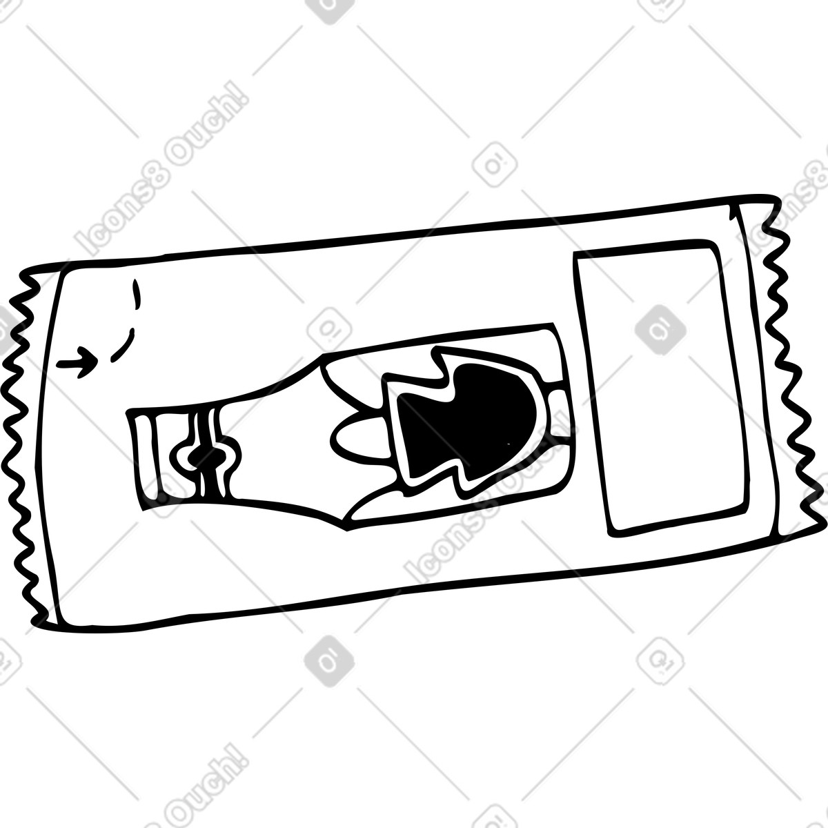 Small package of ketchup illustration in Marks style download in PNG, SVG