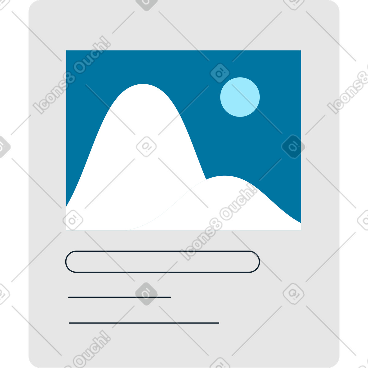 Window picture icon and text illustration in Indigo style download in PNG, SVG