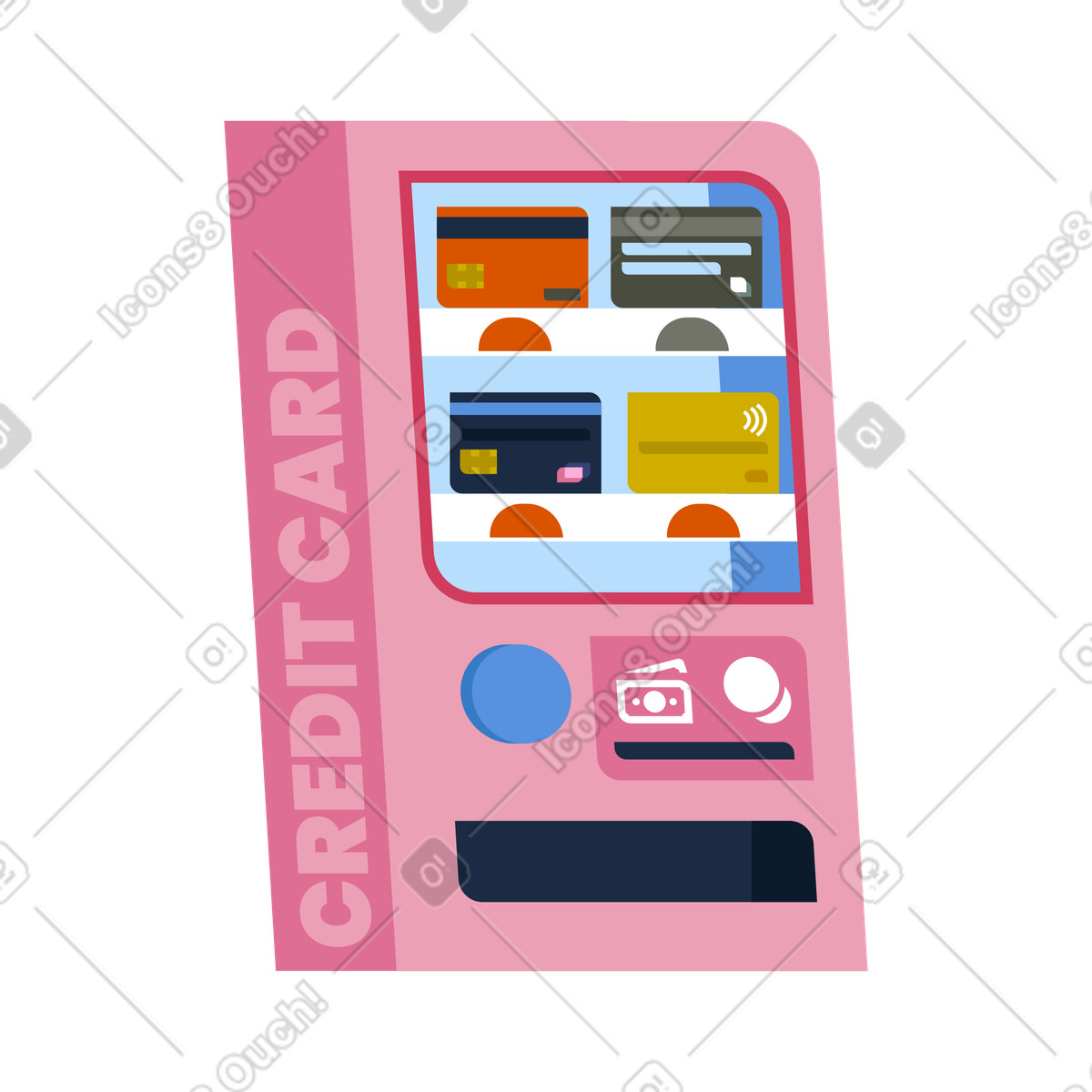 Distributore automatico di carte bancarie illustrazione in stile Vector scarica in PNG, SVG