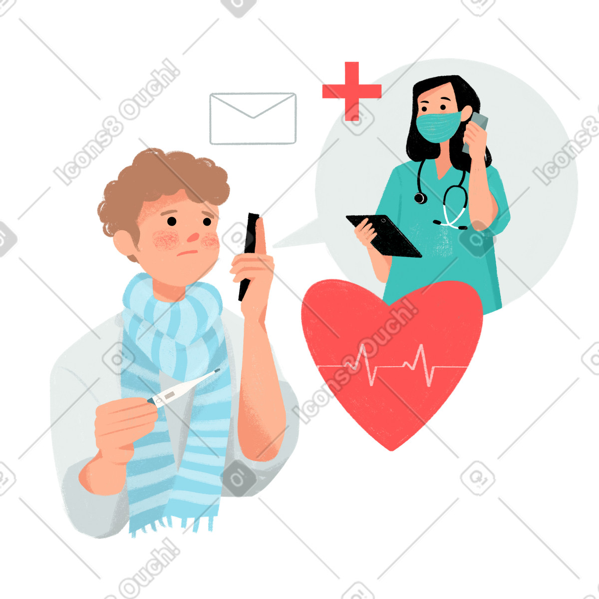 Ilustração de Doctor's consultation em no estilo Experimental para baixar em PNG, SVG
