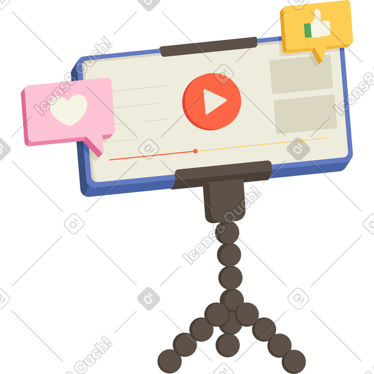Telefono podcast illustrazione in stile Social scarica in PNG, SVG