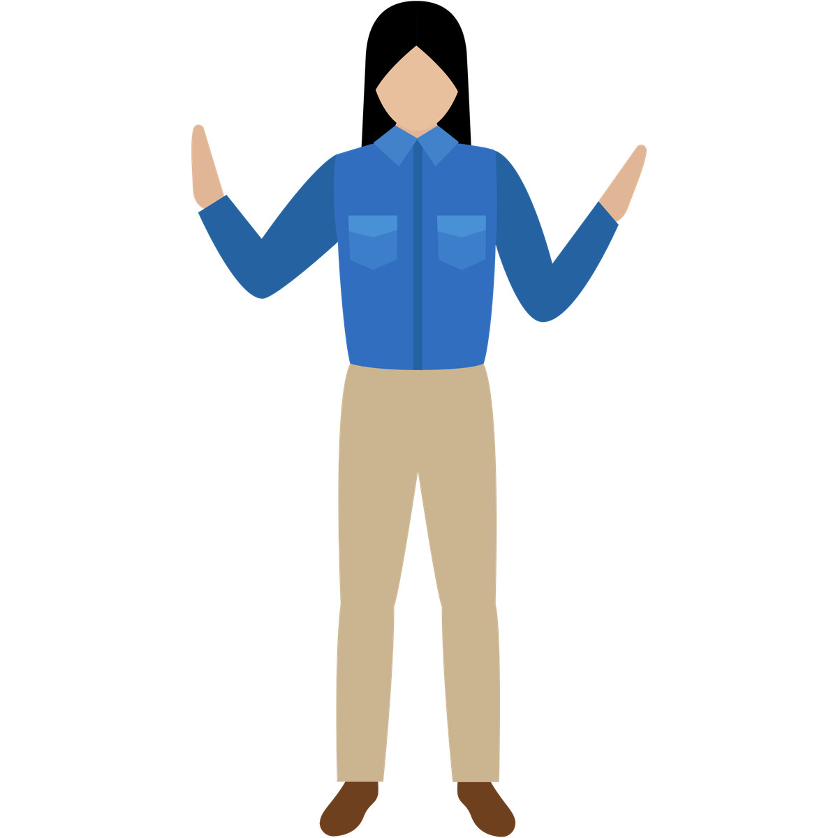 Ilustração de Woman in shirt and pants em no estilo Fogg para baixar em PNG, SVG