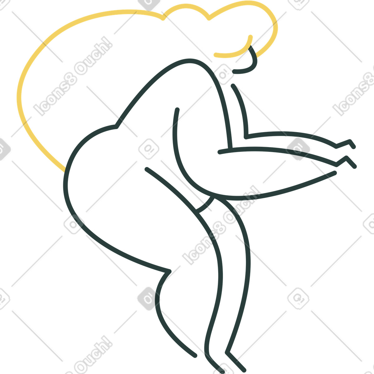 Ragazza illustrazione in stile Macaroni scarica in PNG, SVG