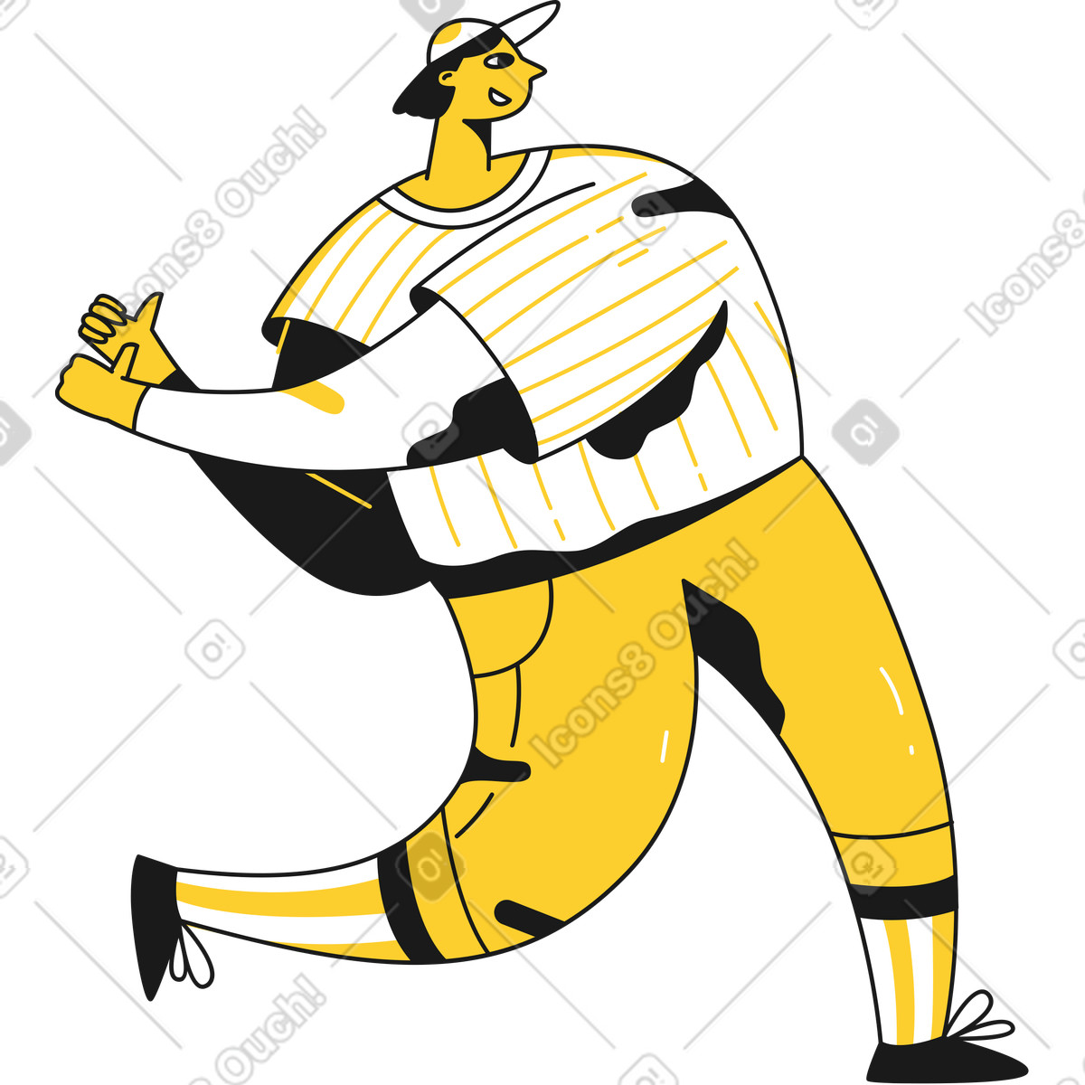 Ilustração de Jogador beisebol em no estilo Taxi para baixar em PNG, SVG
