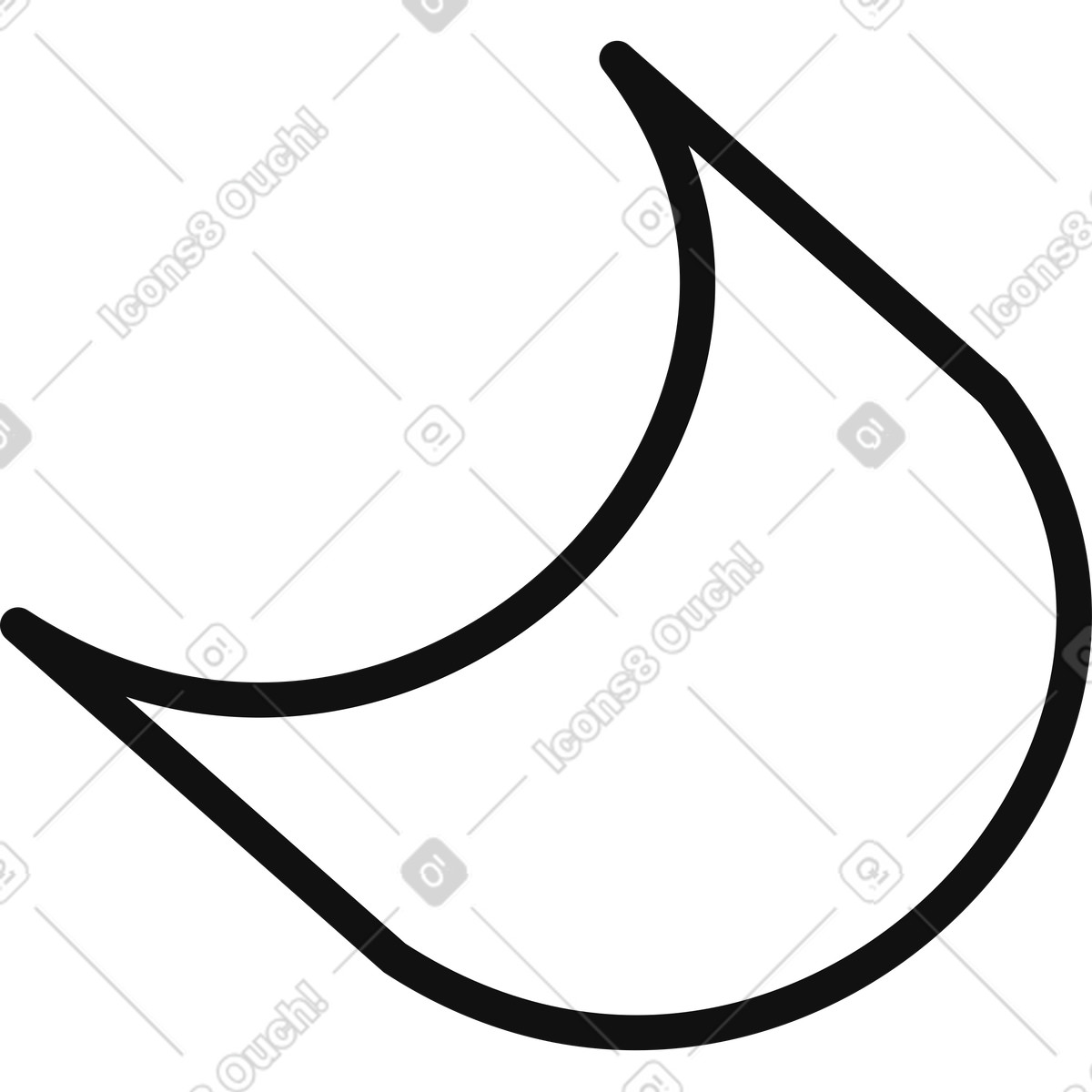 Illustration Confetti streamer curved shape for party and holiday celebration dans le style Main à télécharger aux formats PNG, SVG