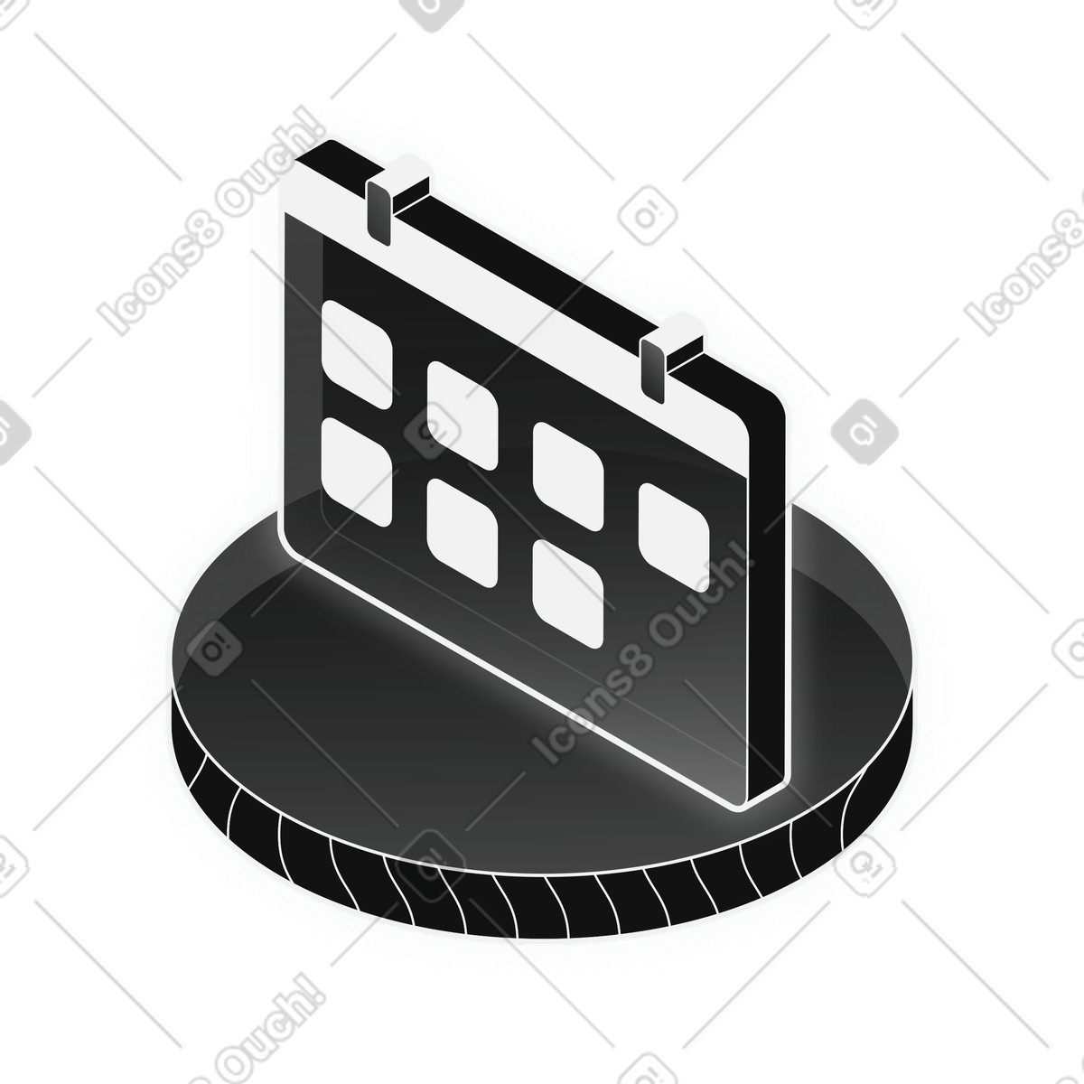 Ilustração de Calendar scheduling icon for time management and planning em no estilo Inverse para baixar em PNG, SVG
