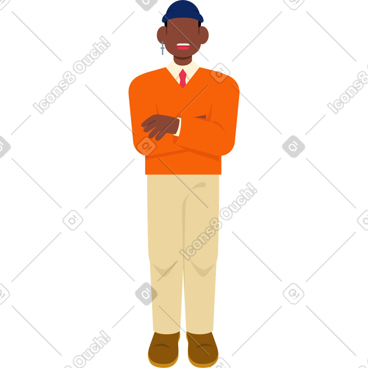 Catchy スタイルの 何かを話している男性 のイラストをPNG、SVG形式でダウンロード